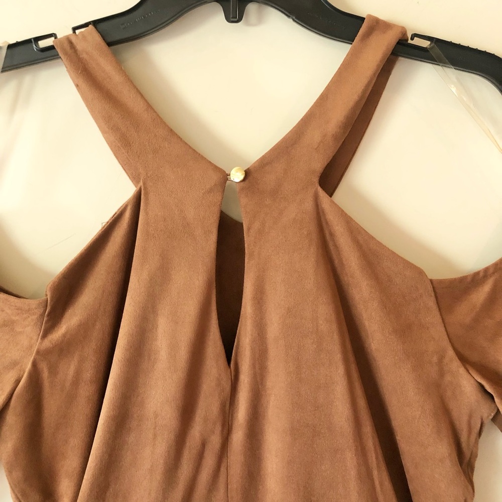 NWT Gianni Bini "Cinnamon Girl" Brown Faux Suede Dress - Size Small - Picture 8 of 9